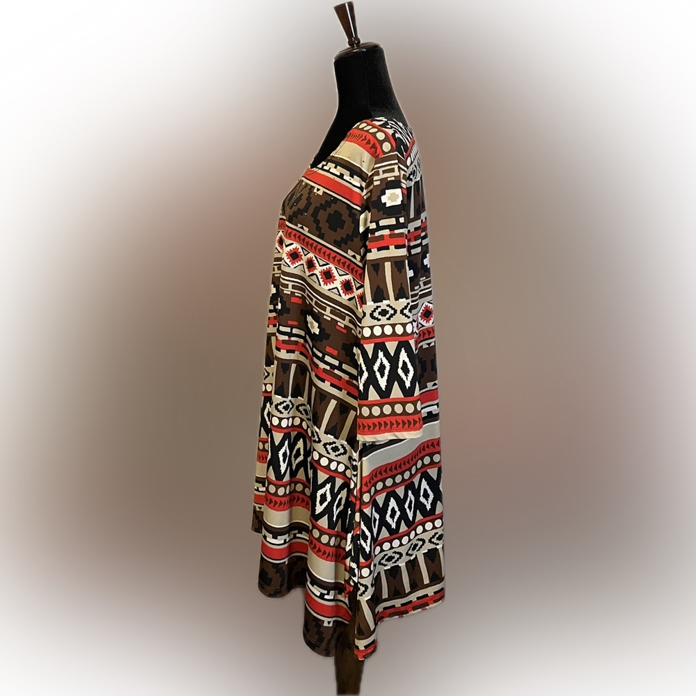 Multiples Tribal Print Tunic with 3/4 Sleeves size 1X - Picture 4 of 11